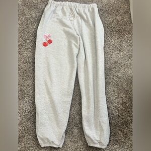 Gray Sweatpants Boutique with Cherry graphic